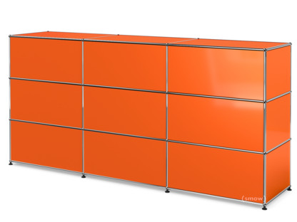 Comptoir d’accueil USM Haller version 1 Orange pur RAL 2004|225 cm (3 éléments)|50 cm