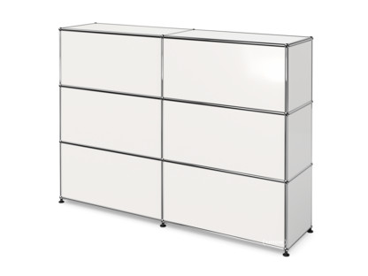 Comptoir d’accueil USM Haller version 1 Blanc pur RAL 9010|150 cm (2 éléments)|35 cm