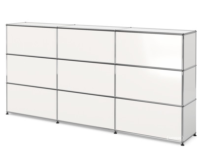 Comptoir d’accueil USM Haller version 1 Blanc pur RAL 9010|225 cm (3 éléments)|35 cm