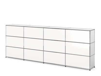 Comptoir d’accueil USM Haller version 1 Blanc pur RAL 9010|300 cm (4 éléments)|35 cm