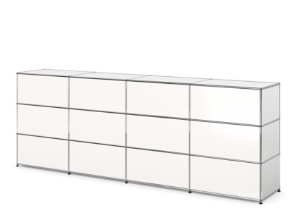 Comptoir d’accueil USM Haller version 1 Blanc pur RAL 9010|300 cm (4 éléments)|50 cm