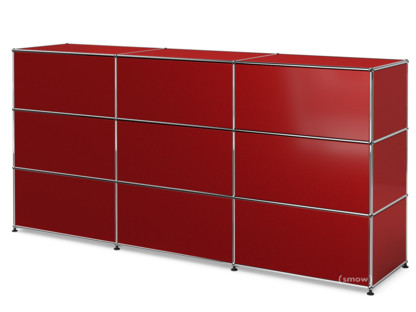 Comptoir d’accueil USM Haller version 1 Rouge rubis USM|225 cm (3 éléments)|50 cm
