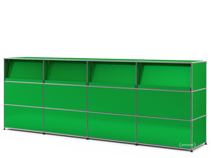 Comptoir d’accueil USM Haller version 2 (avec tablettes inclinées) Vert USM|300 cm (4 éléments)|50 cm