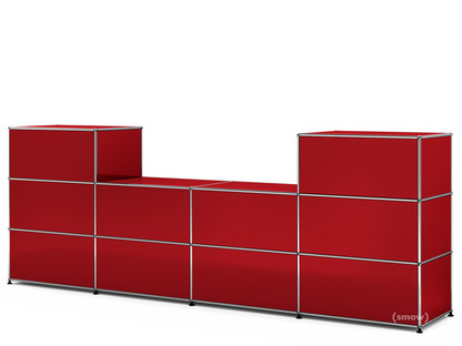 Comptoir d’accueil USM Haller version 3 Rouge rubis USM|50 cm