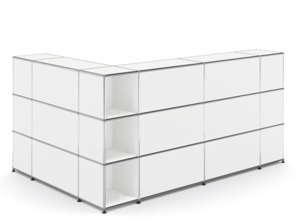 Comptoir d’accueil USM Haller version 4 Blanc pur RAL 9010|Coin ouvert