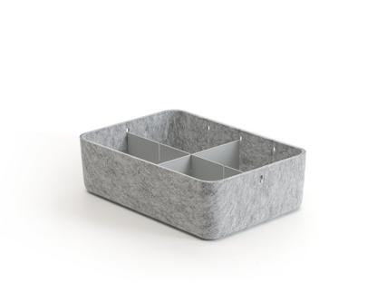 Boîte USM Inos L 22,3 x H 9,5 cm|Gris clair|Séparation 3