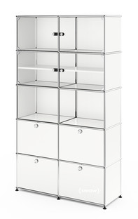 Vitrine USM Haller H 179 x L 103 x P 38 cm|Blanc pur RAL 9010|Sans serrures