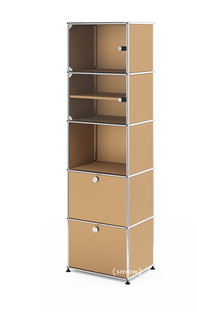 Vitrine USM Haller H 179 x L 53 x P 38 cm|Beige USM|Tous les compartiments avec serrures