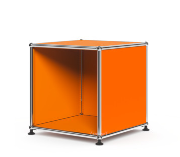 Table d'appoint USM Haller pour salle d'attente H 39,5 x L 39,5 x P 39,5 cm|Orange pur RAL 2004