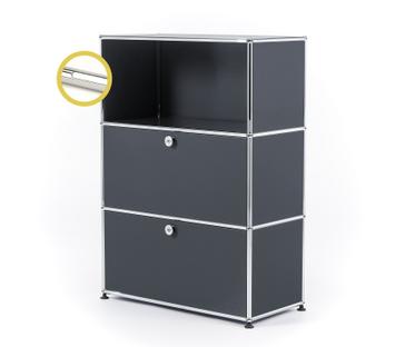 USM Haller E Highboard M avec éclairage du compartiment  Anthracite RAL 7016|Blanche froide