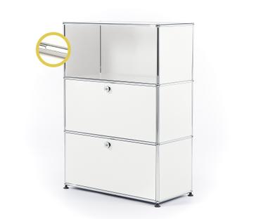 USM Haller E Highboard M avec éclairage du compartiment  Blanc pur RAL 9010|Blanche froide