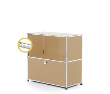 USM Haller E Sideboard M avec éclairage du compartiment Beige USM|Blanche froide