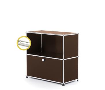 USM Haller E Sideboard M avec éclairage du compartiment Marron USM|Blanche froide