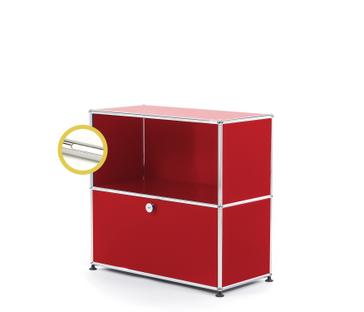 USM Haller E Sideboard M avec éclairage du compartiment Rouge rubis USM|Blanche froide