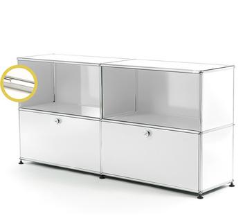 USM Haller E Sideboard L avec éclairage des compartiments Blanc pur RAL 9010|Blanche froide