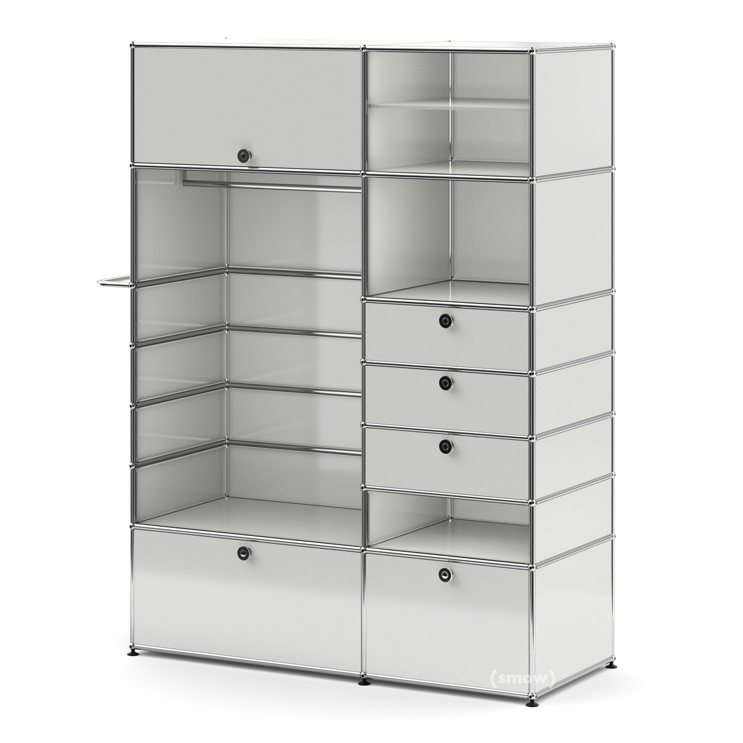 Armoire-penderie USM Haller Type II, Gris clair RAL 7035 | USM Haller ...
