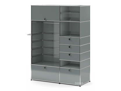 Armoire-penderie USM Haller Type II Gris moyen RAL 7005