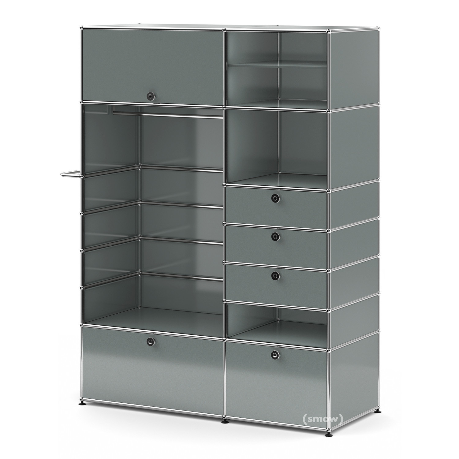 Armoire-penderie USM Haller Type II, Gris moyen RAL 7005 | USM Haller ...