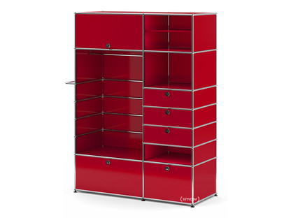 Armoire-penderie USM Haller Type II Rouge rubis USM