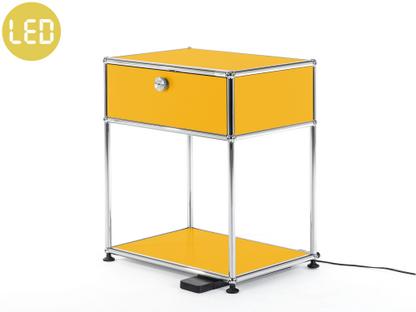 Table de chevet USM Haller E avec variateur de lumière Jaune or RAL 1004