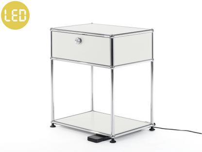 Table de chevet USM Haller E avec variateur de lumière Gris clair RAL 7035