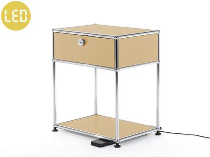 Table de chevet USM Haller E avec variateur de lumière Beige USM