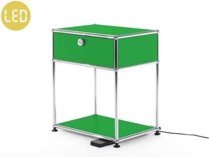 Table de chevet USM Haller E avec variateur de lumière Vert USM