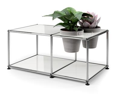 Table d'appoint USM Haller Monde végétal  Blanc pur RAL 9010|Basalte