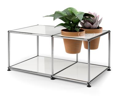 Table d'appoint USM Haller Monde végétal  Blanc pur RAL 9010|Terre cuite