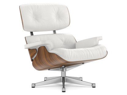 Lounge Chair Noyer pigmenté noir|Cuir Premium F snow|89 cm|Aluminium poli