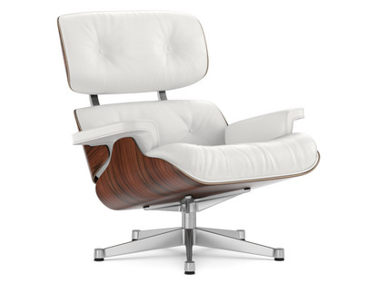 Lounge Chair Palissandre Santos|Cuir Premium F snow|84 cm - Hauteur originale de 1956|Aluminium poli