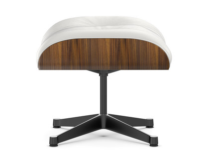Lounge Chair Ottoman Noyer pigmenté noir|Cuir Premium F snow|Aluminium poli, côtés noirs