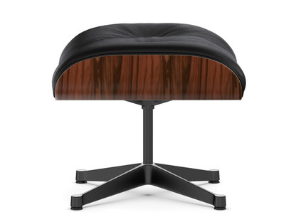 Lounge Chair Ottoman Palissandre Santos|Cuir Premium F nero|Aluminium poli, côtés noirs