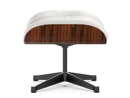 Lounge Chair Ottoman Palissandre Santos|Cuir Premium F snow|Aluminium poli, côtés noirs