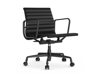 Aluminium Chair EA 117 Aluminium finition époxy noir foncé|Cuir (Standard)|Nero