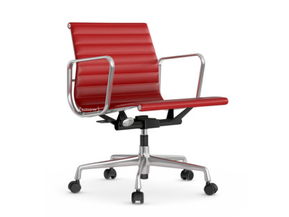 Aluminium Chair EA 117 Poli|Cuir (Standard)|Rouge