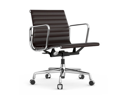 Aluminium Chair EA 117 Chromé|Cuir (Standard)|Chocolat