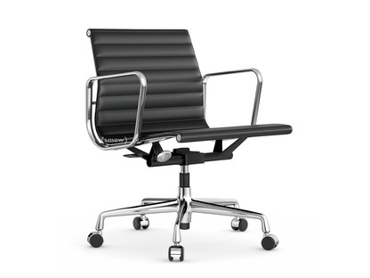 Aluminium Chair EA 117 Chromé|Cuir Premium F|Asphalte