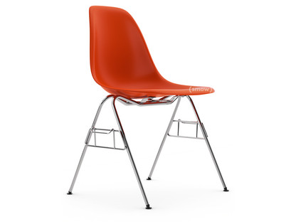 Eames Plastic Side Chair RE DSS Rouge (rouge coquelicot)|Sans rembourrage|Sans rembourrage|Avec liaison de rangée (DSS)