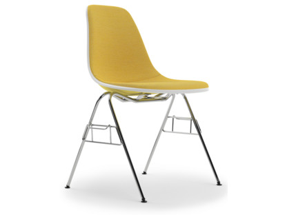 Eames Plastic Side Chair RE DSS Citron|Rembourrage intégral|Jaune / ivoire|Avec liaison de rangée (DSS)