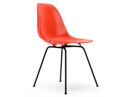 Eames Plastic Side Chair RE DSX Rouge (rouge coquelicot)|Sans rembourrage|Sans rembourrage|Version standard - 43 cm|Revêtement basic dark