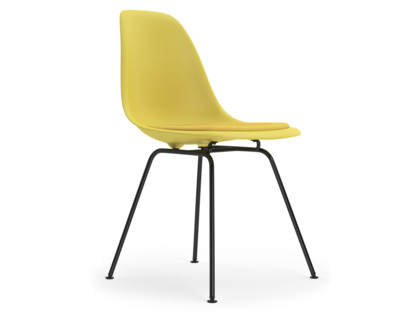 Eames Plastic Side Chair RE DSX Citron|Avec coussin d'assise|Jaune / ivoire|Version standard - 43 cm|Revêtement basic dark