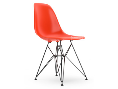 Eames Plastic Side Chair RE DSR Rouge (rouge coquelicot)|Sans rembourrage|Sans rembourrage|Version standard - 43 cm|Revêtement basic dark
