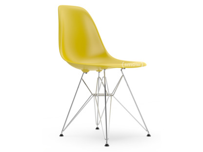 Eames Plastic Side Chair RE DSR Moutarde|Sans rembourrage|Sans rembourrage|Version standard - 43 cm|Chromé