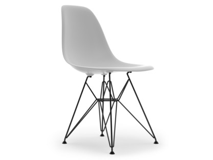 Eames Plastic Side Chair RE DSR Coton blanc|Sans rembourrage|Sans rembourrage|Version standard - 43 cm|Revêtement basic dark