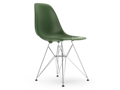 Eames Plastic Side Chair RE DSR Forêt|Sans rembourrage|Sans rembourrage|Version standard - 43 cm|Chromé