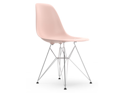 Eames Plastic Side Chair RE DSR Rose pâle|Sans rembourrage|Sans rembourrage|Version standard - 43 cm|Chromé