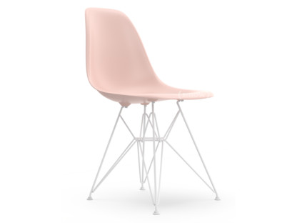 Eames Plastic Side Chair RE DSR Rose pâle|Sans rembourrage|Sans rembourrage|Version standard - 43 cm|Revêtement blanc