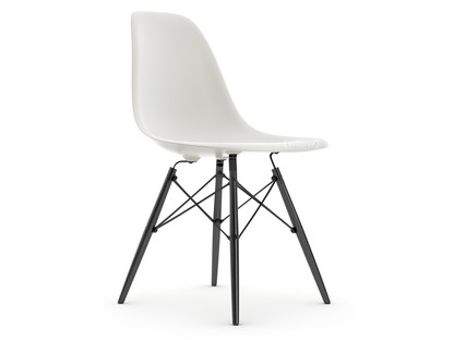 Eames Plastic Side Chair RE DSW Blanc|Sans rembourrage|Sans rembourrage|Version standard - 43 cm|Érable noir