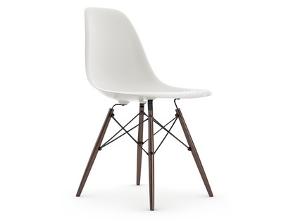Eames Plastic Side Chair RE DSW Blanc|Sans rembourrage|Sans rembourrage|Version standard - 43 cm|Érable foncé